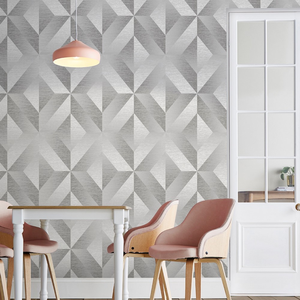 Atelier Geo Wallpaper 107865 by Graham & Brown in Slate Grey